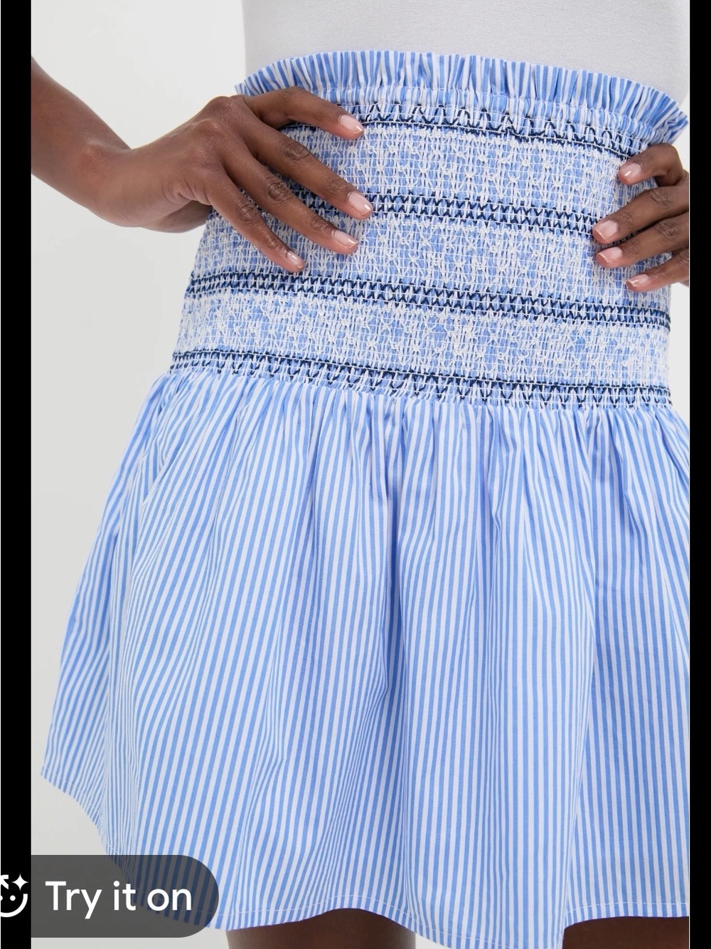 Tuckernuck Pomander Place Smocked Seersucker Palerma Skirt NWT Small